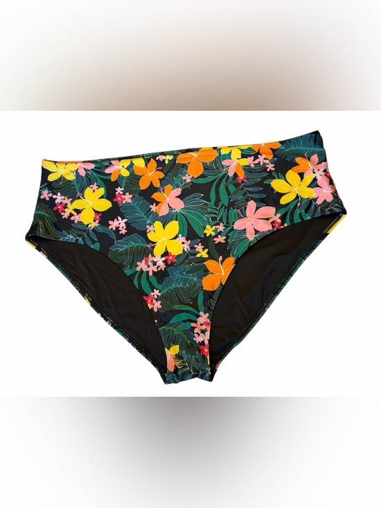 Old Navy Other - High-Waist Floral Bikini Bottoms - Black with Yellow & Pink Flowers